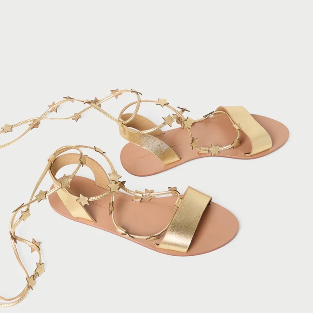 Loeffler Randall Starla Gold Wrap leather sandal size 10 - Picture 3 of 5